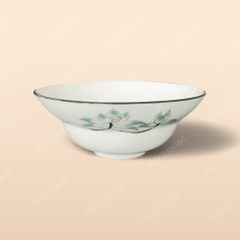 Tô yêu - Bộ bàn ăn men kem vẽ sen xanh