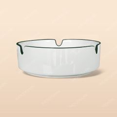 Gạt tàn tròn - Bộ bàn ăn men kem vẽ cá xanh