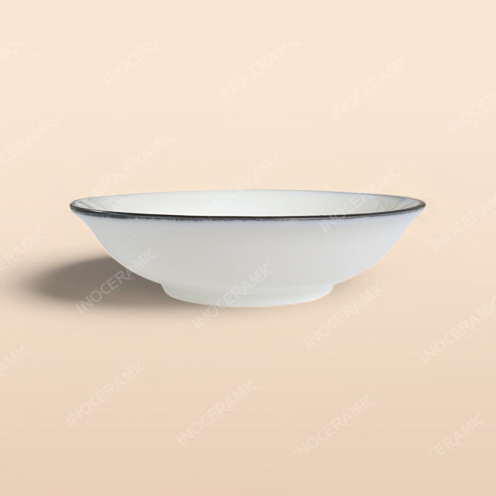 Gia vị tròn - Bộ bàn ăn men kem vẽ cá xanh