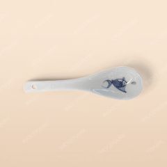 Muôi canh - Bộ bàn ăn men kem vẽ cá xanh