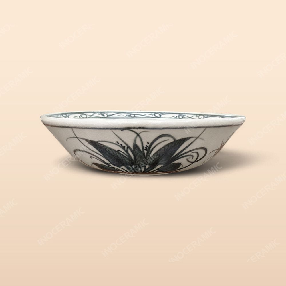 Gia vị tròn - Bộ bàn ăn men rạn vẽ chuồn xanh