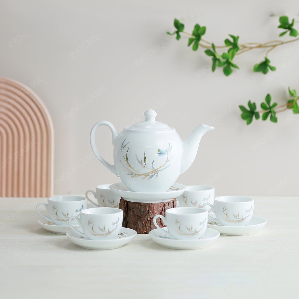 Quà tặng Quân đội - Bộ ấm trà dáng Minh Long thanh trúc