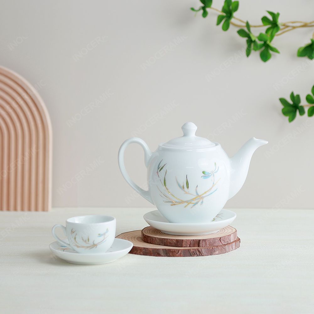 Quà tặng Quân đội - Bộ ấm trà dáng Minh Long thanh trúc