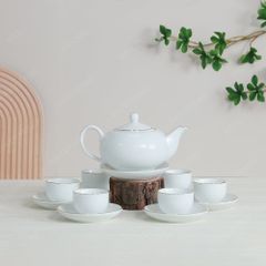 Bộ ấm trà Minh Nguyệt kẻ chỉ vàng