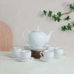 Bộ ấm trà Camelia kẻ chỉ vàng