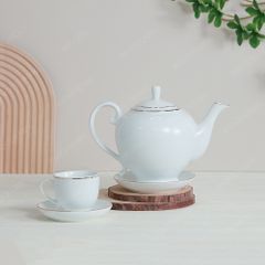 Bộ ấm trà Camelia kẻ chỉ vàng