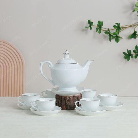 Bộ ấm trà Đèn thần kẻ chỉ vàng