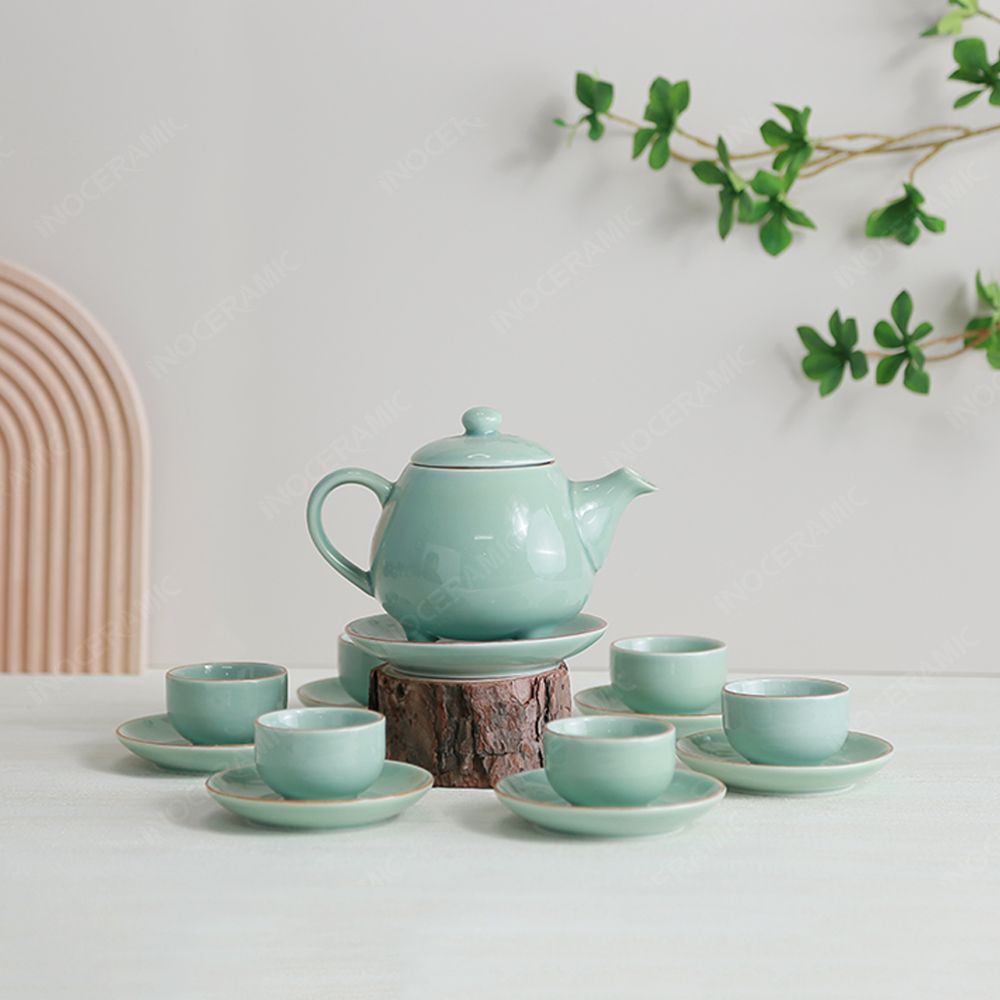 Bộ ấm trà lam ngọc quả lê