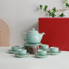 Bộ ấm trà lam ngọc quả lê