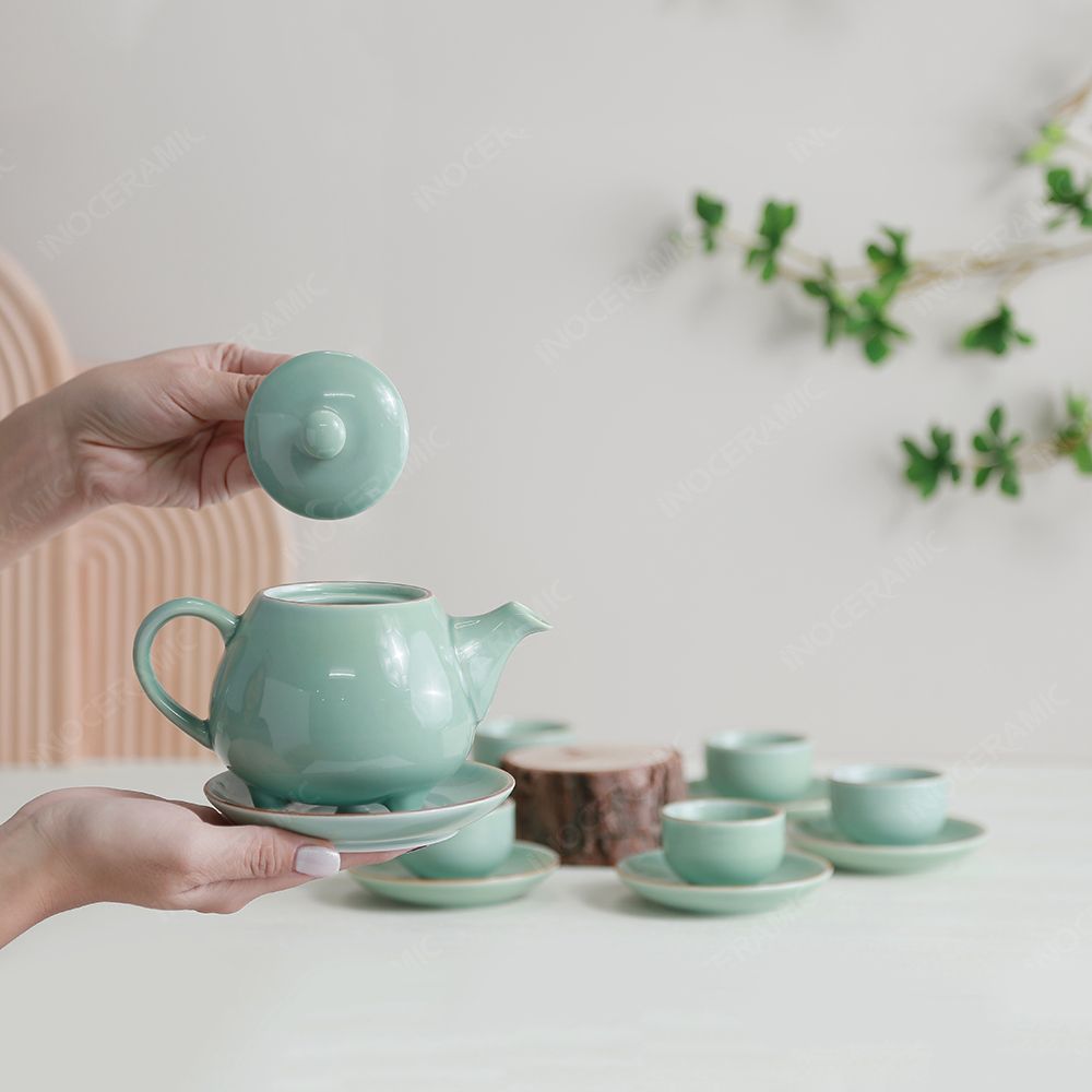 Bộ ấm trà lam ngọc quả lê