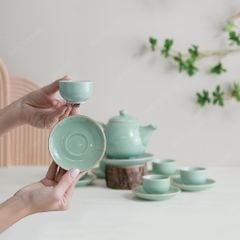 Bộ ấm trà lam ngọc quả lê