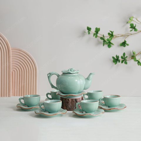 Bộ ấm trà lam ngọc quả hồng