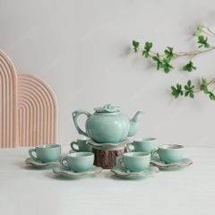 Bộ ấm trà lam ngọc quả hồng