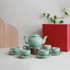 Bộ ấm trà lam ngọc quả hồng