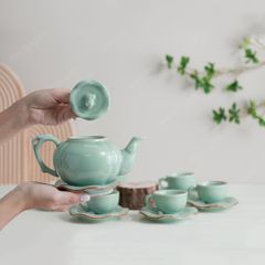 Bộ ấm trà lam ngọc quả hồng