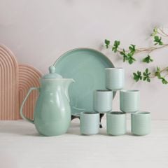 Bộ bình nước bầu men ngọc