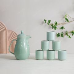 Bộ bình nước bầu men ngọc