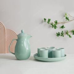 Bộ bình nước bầu men ngọc