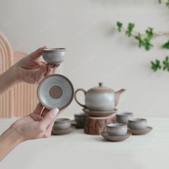 Bộ ấm trà trăng tròn bạch hồng sa