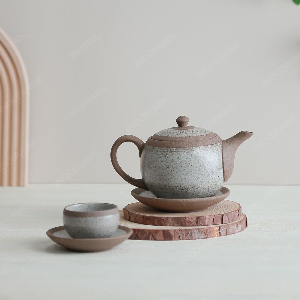 Bộ ấm trà trăng tròn bạch hồng sa