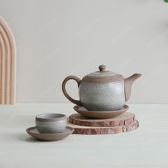 Bộ ấm trà trăng tròn bạch hồng sa