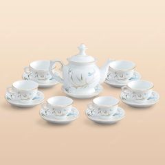 Bộ ấm trà Đài Các thanh trúc kẻ vàng