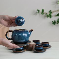 Bộ ấm trà Tây Thi men hoả biến