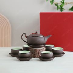 Bộ ấm trà Hồng Cầm tử sa nâu