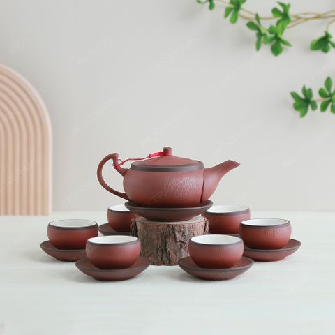 Bộ ấm trà Hồng Cầm tử sa đỏ