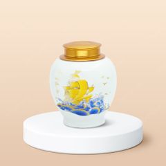Hũ đựng trà Thuận Buồm men trắng