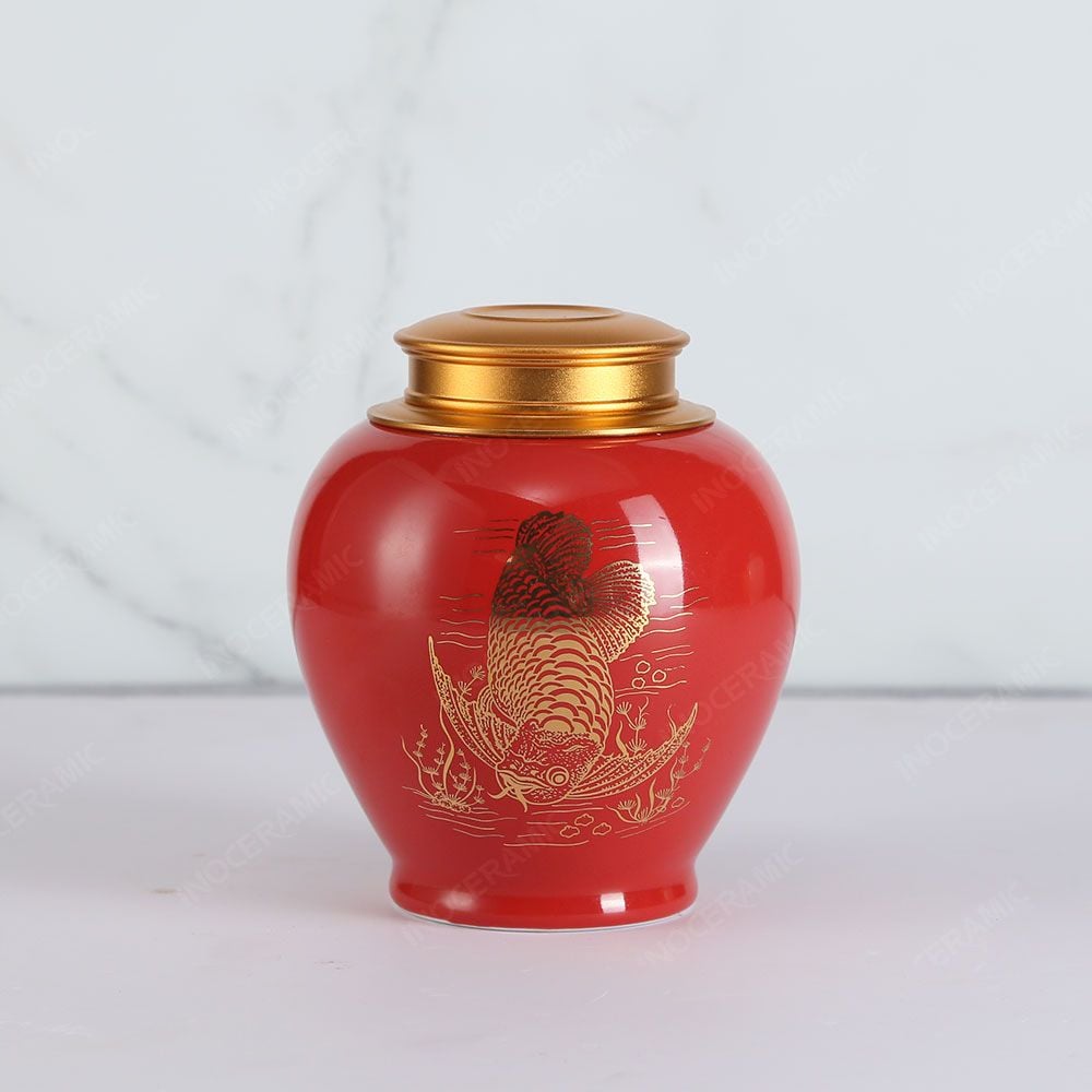 Hũ đựng trà Kim Long Tụ Phúc