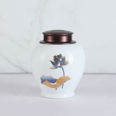 Hũ đựng trà Sen xanh Cobalt