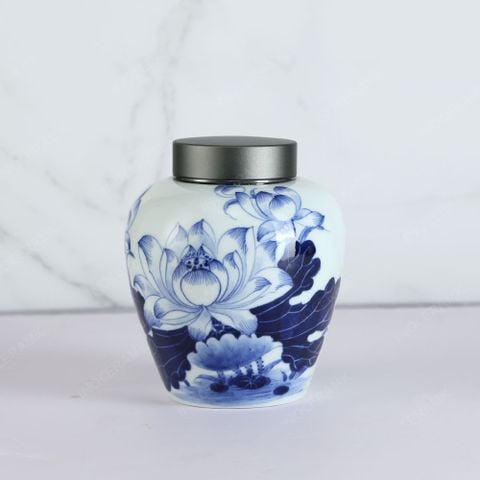 Hũ đựng trà Bạch Liên Lam Ảnh