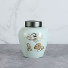 Hũ đựng trà Nguyên Tiêu Mãn Nguyệt men ngọc