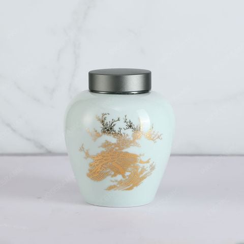 Hũ đựng trà Mai Tước Trường Xuân men ngọc