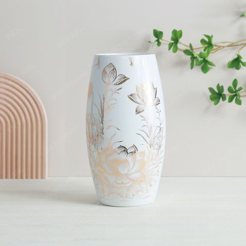 Lọ hoa Liên Trì vàng kim