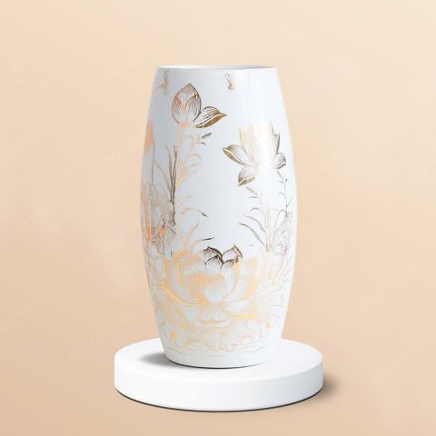Lọ hoa Liên Trì vàng kim