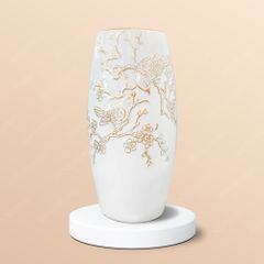 Lọ hoa Chim hoạ mi mùa xuân khắc nổi in logo