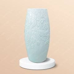 Lọ hoa Chim hoạ mi mùa xuân khắc nổi in logo