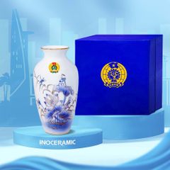 Quà tặng Công đoàn - Lọ hoa vẽ sen xanh chỉ vàng H27