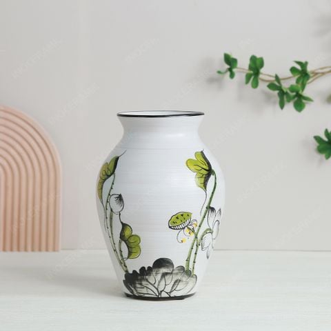 Quà tặng Đại hội Đảng - Lọ hoa dáng vò vẽ tay