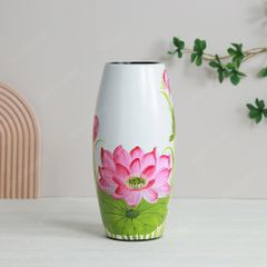 Lọ bom sơn mài vẽ sen H30 in logo