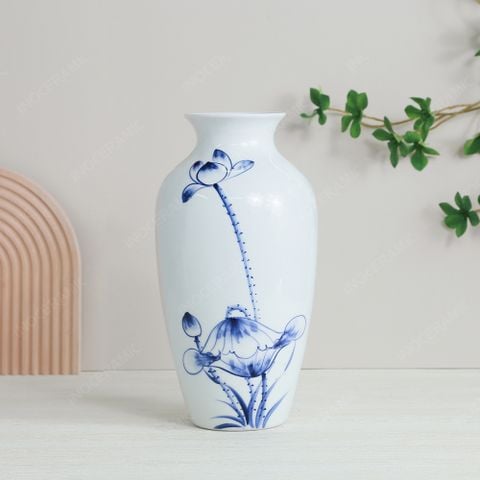 Lọ hoa sen xanh H27 | Quà tặng cao cấp cho sự kiện Đảng in logo