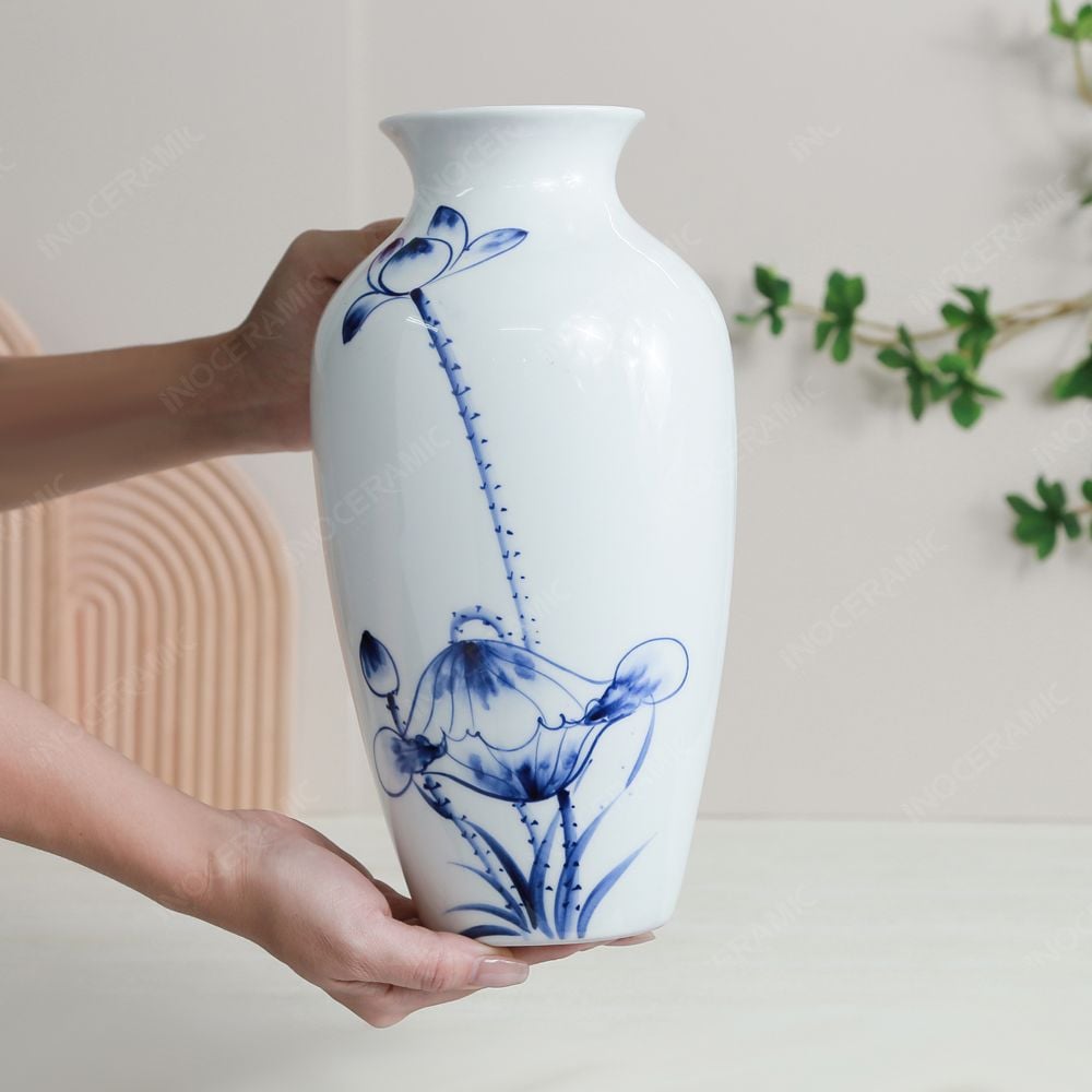 Quà tặng Đại hội Đảng - Lọ hoa sen xanh H27