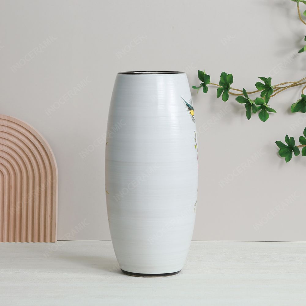 Lọ bom vẽ đào H27