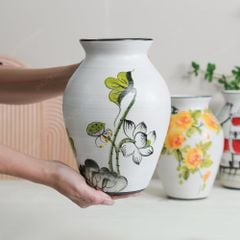 Quà tặng Đại hội Đảng - Lọ hoa dáng vò vẽ tay
