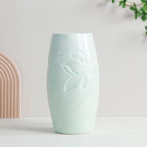 Quà tặng Đại hội Đảng - Lọ bom men ngọc khắc sen H27