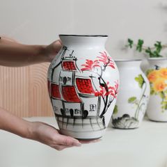 Quà tặng Đại hội Đảng - Lọ hoa dáng vò vẽ tay