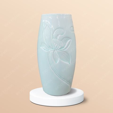 Lọ hoa Sen khắc chìm H30