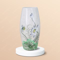 Lọ hoa Sen vẽ tay men chấm in logo